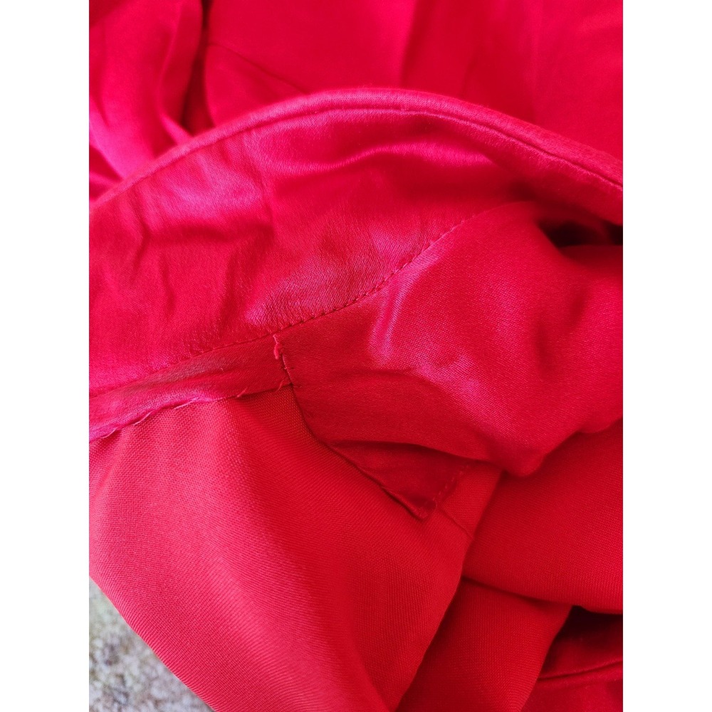 80s Does 40s (or potentially 40s) Red Satin Blouse - Picture 4 of 5